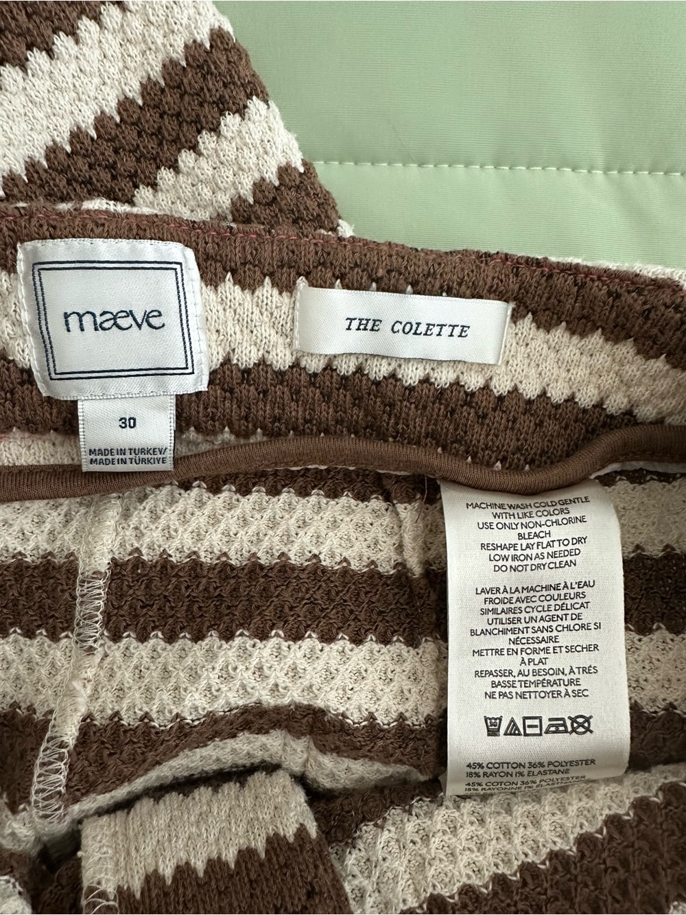 Maeve Colette Knit High-Rise Wide-Leg Cropped Pants (brown and cream striped) - Picture 5 of 6